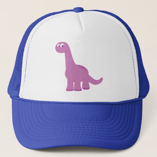 Paarse Brontosaurus Dinosaur Trucker Pet (Voorkant)