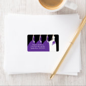 Paarse bruid & bruidsmeisjes retour adreslabel etiket (Insitu)