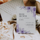 Paarse bruidsdouche uitnodiging