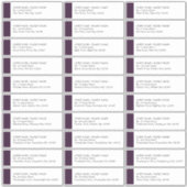 Paarse bruiloft 30 gastAdresetiketten Sticker (Voorkant)