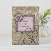 paarse bruiloft Bedankt (Staand voorkant)