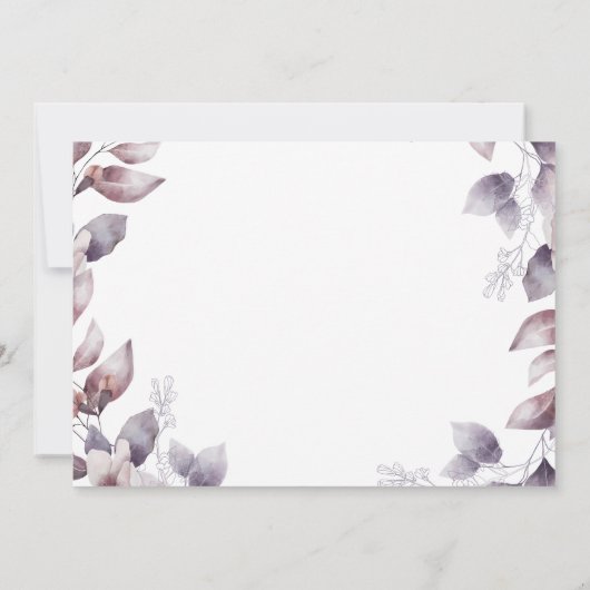 Paarse bruiloft bespaart de datum save the date (Achterkant)