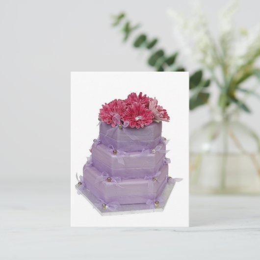 Paarse bruiloft briefkaart (Staand voorkant)