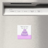 Paarse bruiloft Cake Save the Date Magneet (Insitu (Vaatwasser))