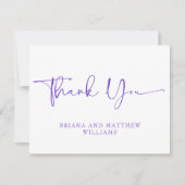 Paarse bruiloft dank u kaart (Voorkant)