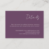 Paarse Bruiloft Details Behuizing Kaart (Voorkant)