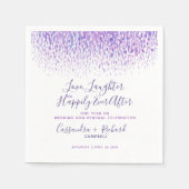 Paarse bruiloft gelofte verlenging 1 jaar op geluk servet (Voorkant)