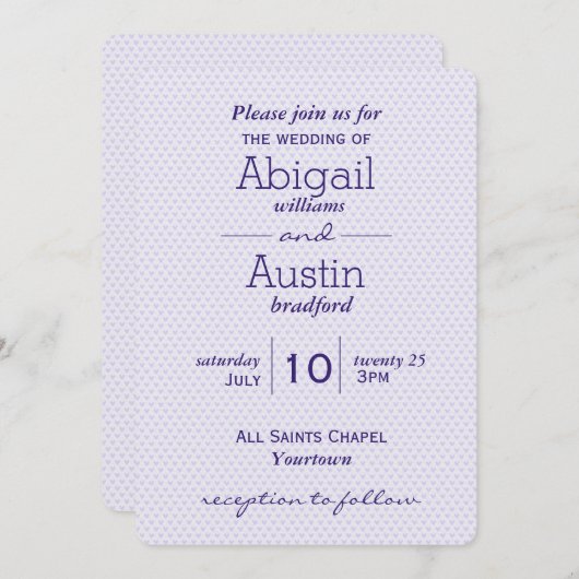 Paarse bruiloft kaart (Voorkant / Achterkant)