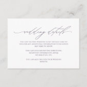 Paarse bruiloft met kalligrafie — Gegevens Informatiekaartje (Voorkant)