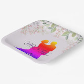 Paarse bruiloft papieren bordje (Gebogen)