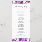 Paarse bruiloft programma. Waterverf bloemenceremo Programma (Achterkant)