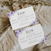 Paarse bruiloft RSVP Kaart Sjabloon