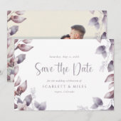 Paarse Bruiloft Save The Date (Voorkant / Achterkant)