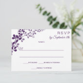 Paarse bruiloft Small RSVP / Reply Briefkaart | Wi (Staand voorkant)
