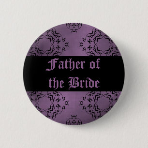 Paarse bruiloft Vader van de Bride Ronde Button 5,7 Cm