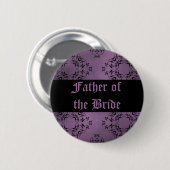 Paarse bruiloft Vader van de bruid Ronde Button 5,7 Cm (Voorkant /achterkant)