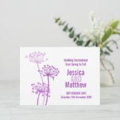 Paarse bruiloft voor kerkboten kaart (Staand voorkant)