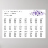 Paarse bruiloft zitplaatskaart Sjabloon Poster (Voorkant)