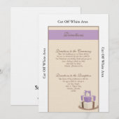 Paarse/Bruine Trouwtaart Routebeschrijving Kaart (Voorkant / Achterkant)