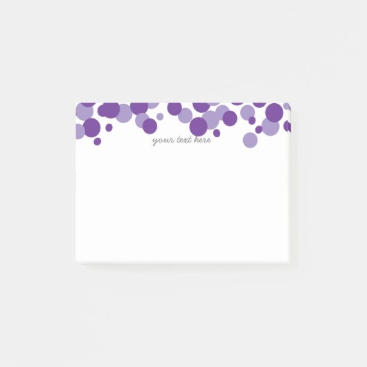 Paarse bubbels Confetti Patroon Post-it® notes (Voorkant)