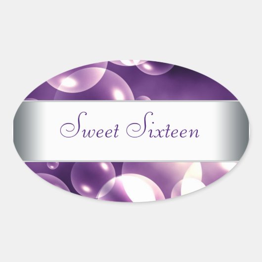 Paarse Bubbels Envelop Seal Party Favor Labels (Voorkant)