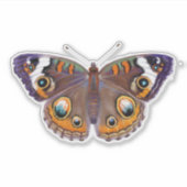 Paarse Buckeye vlinder realistisch schilderij Sticker (Voorkant)