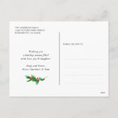 Paarse Buffalo Plays Waterverf Kerstmis Feestdagenkaart (Achterkant)