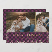 Paarse Buffalo Pset Gold met Kerstmis Feestdagenkaart (Voorkant / Achterkant)