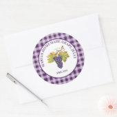 Paarse buffelcheque Homemade Grape Jelly of Jam Ronde Sticker (Envelop)