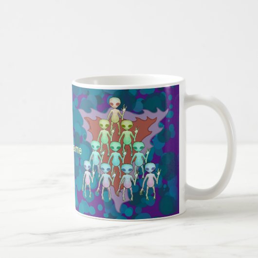 Paarse Buitenaardse Driehoek Koffiemok (Rechts)