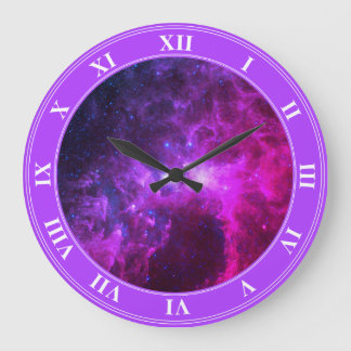 Paarse buitenruimte wandklok grote klok