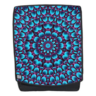 Paarse buizen Blauwe Fractal Kaleidoscoop Rugtassen