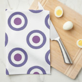 Paarse Bulls-eye Theedoek (Quarter Fold)