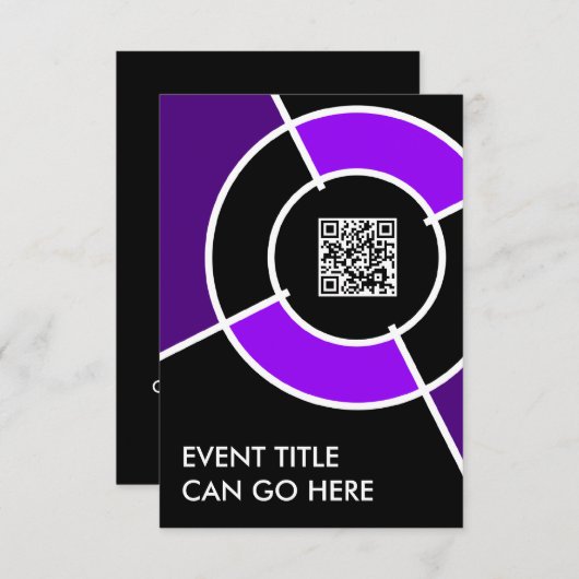 paarse bulseye QR-code Kaart (Voorkant / Achterkant)