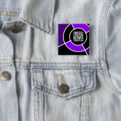 paarse bulseye QR-code Vierkante Button 5,1 Cm (In situ)