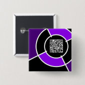 paarse bulseye QR-code Vierkante Button 5,1 Cm (Voorkant /achterkant)