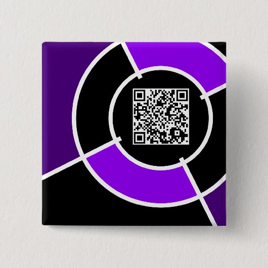 paarse bulseye QR-code Vierkante Button 5,1 Cm (Voorkant)