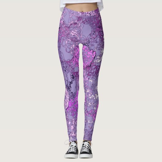 Paarse bundels leggings (Voorkant)