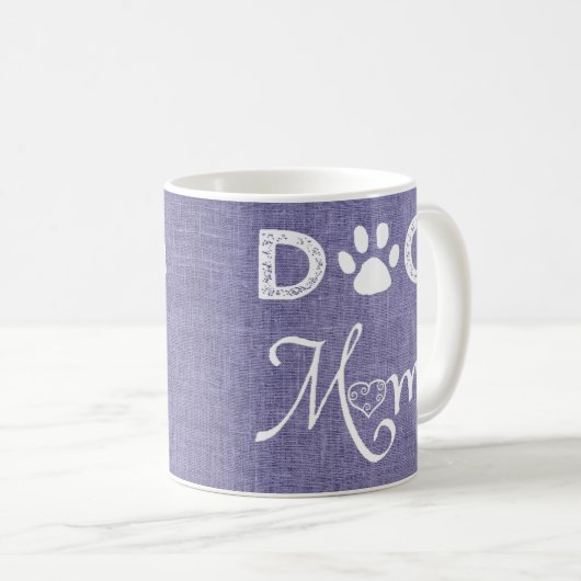 Paarse Burlap Dog Mam Coffee Mok (Voorkant rechts)