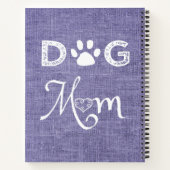 Paarse Burlap Dog Mam Notitieboek (Achterkant)