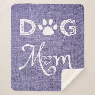 Paarse Burlap Dog mam Sherpa Blanket Deken