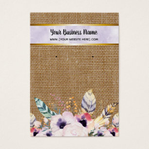 Paarse Burlap Flowers Boho die beeldschermen verdi Visitekaartje