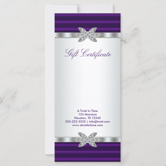 Paarse Business Cadeaubon Cadeaubon Kaart (Voorkant)