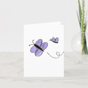 Paarse Butterflies Bedankkaart