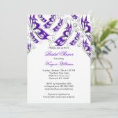 Paarse Butterflies Bridal Shower Kaart (Staand voorkant)