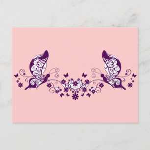 Paarse Butterflies Briefkaart
