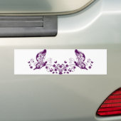 Paarse Butterflies Bumpersticker (Op auto)