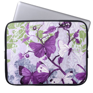 Paarse Butterflies Electronics Bag Laptop Sleeve