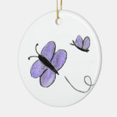 Paarse Butterflies Keramisch Ornament (Links)