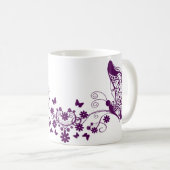 Paarse Butterflies Koffiemok (Voorkant rechts)